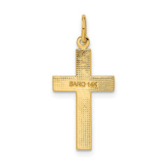 14k Diamond-cut Cross Pendant - 2
