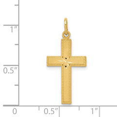 14k Diamond-cut Cross Pendant - 2