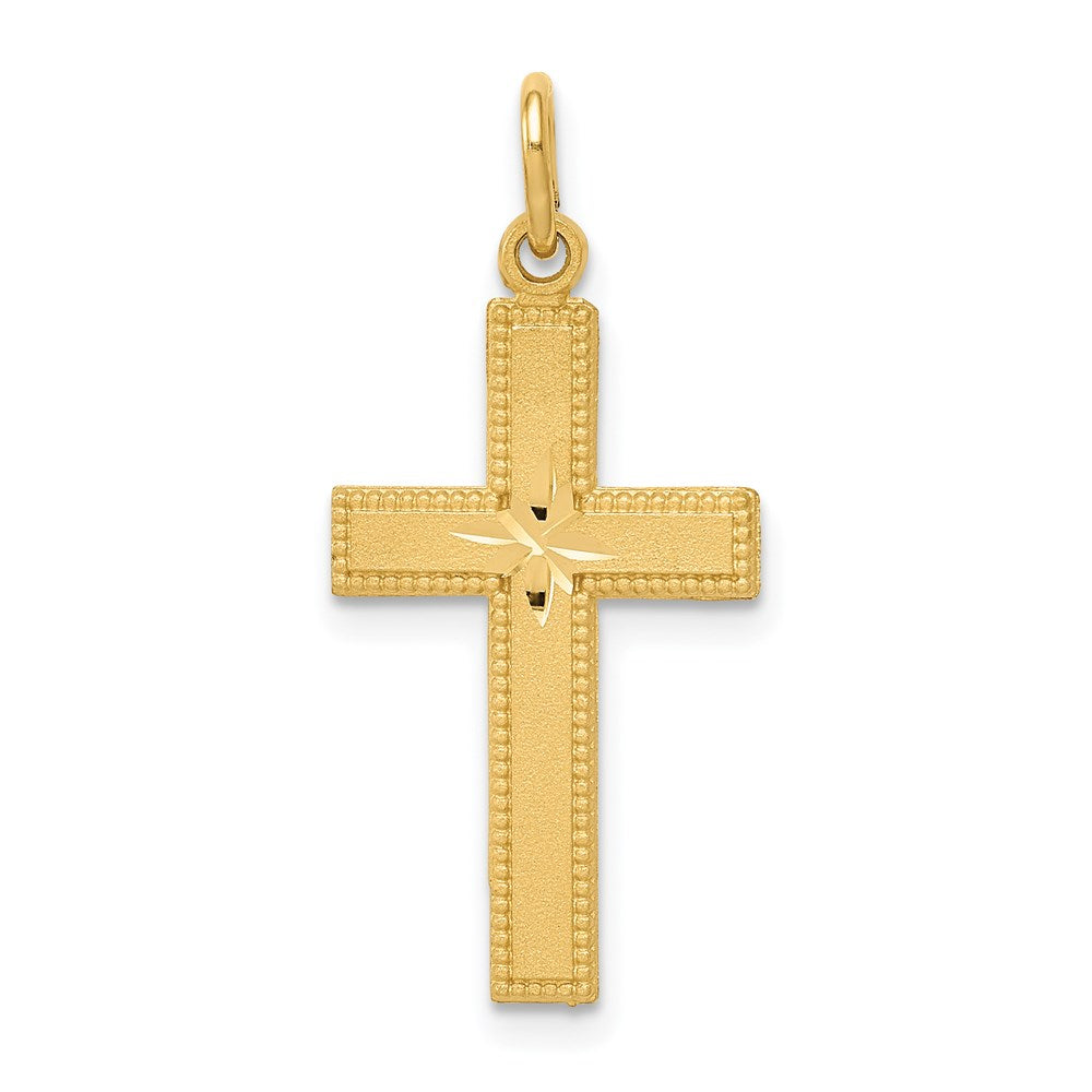 14k Diamond-cut Cross Pendant - 2