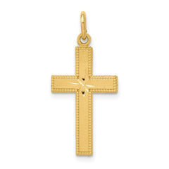14k Diamond-cut Cross Pendant - 2