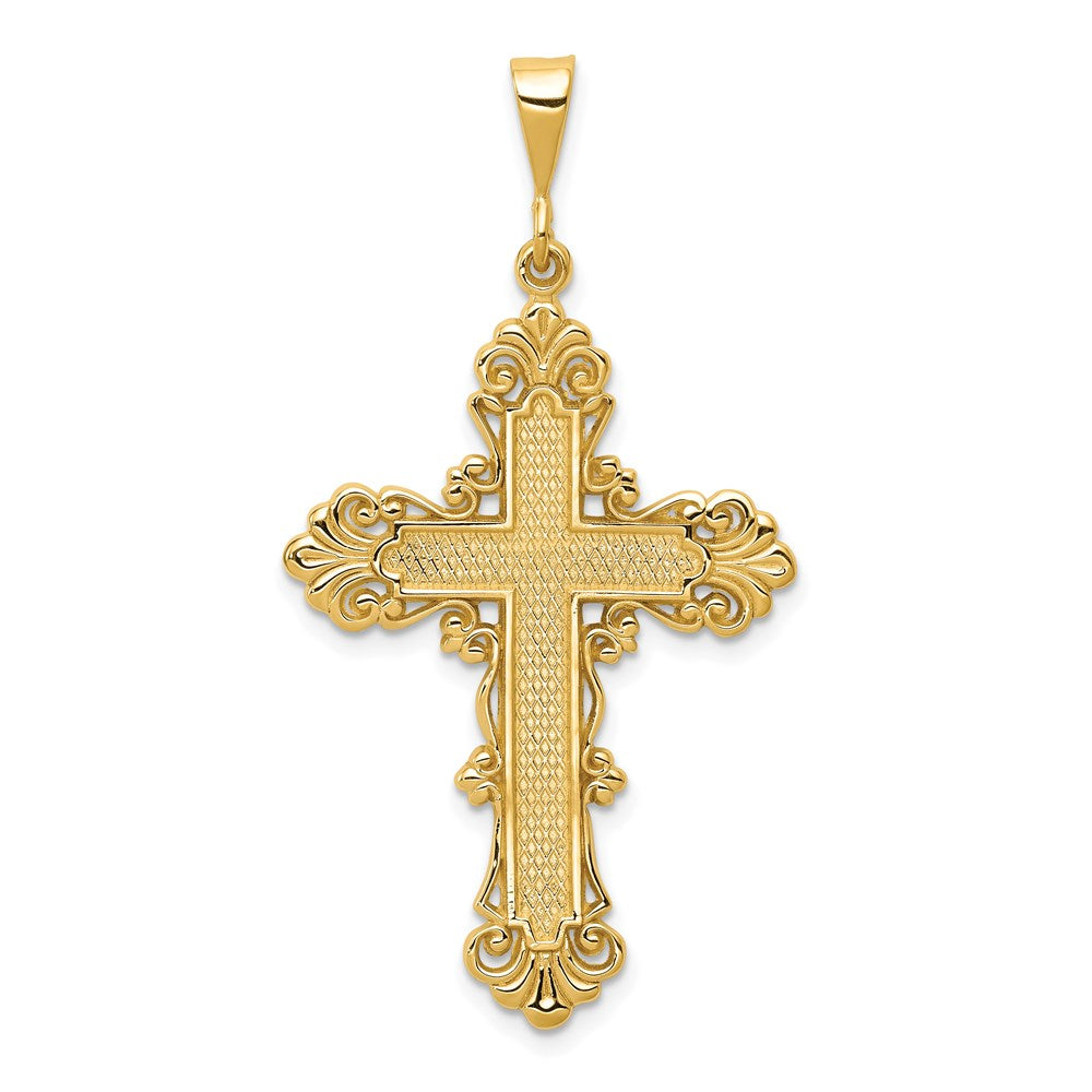 14k Fleur De Lis Cross Pendant - 4