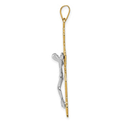14k Two-tone Diamond-cut Crucifix Pendant - 5