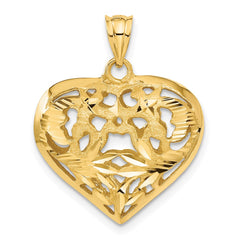 14k Fancy 3D Heart Charm