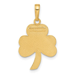 14k Green Enameled Shamrock Pendant