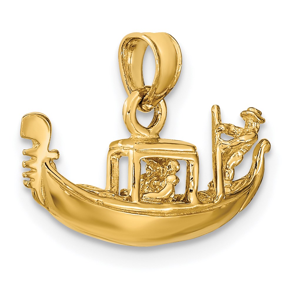 14K Solid Polished 3-D Gondola Pendant