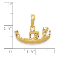 14K Solid Polished 3-D Gondola Pendant