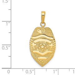 14k Polished Police Badge Pendant