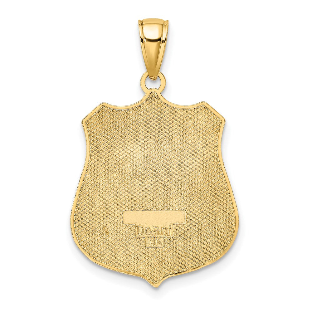 14k Large Police Badge Pendant