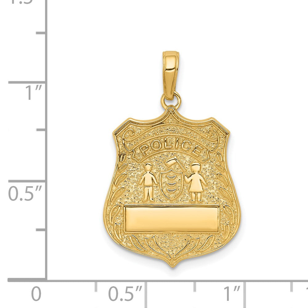 14k Large Police Badge Pendant