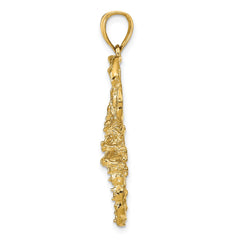 14k Solid Polished Open-Backed Scorpion Pendant - 2