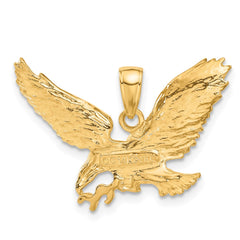 14k Solid Polished Eagle Pendant - 3