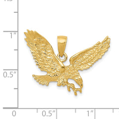 14k Solid Polished Eagle Pendant - 3
