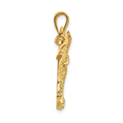 14k Solid Polished Eagle Pendant - 2