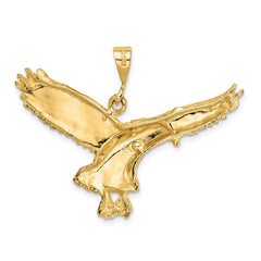 14k Solid Polished Eagle Pendant - 2