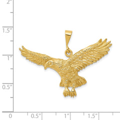 14k Solid Polished Eagle Pendant - 2