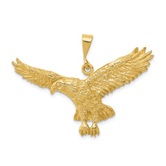 14k Solid Polished Eagle Pendant - 2