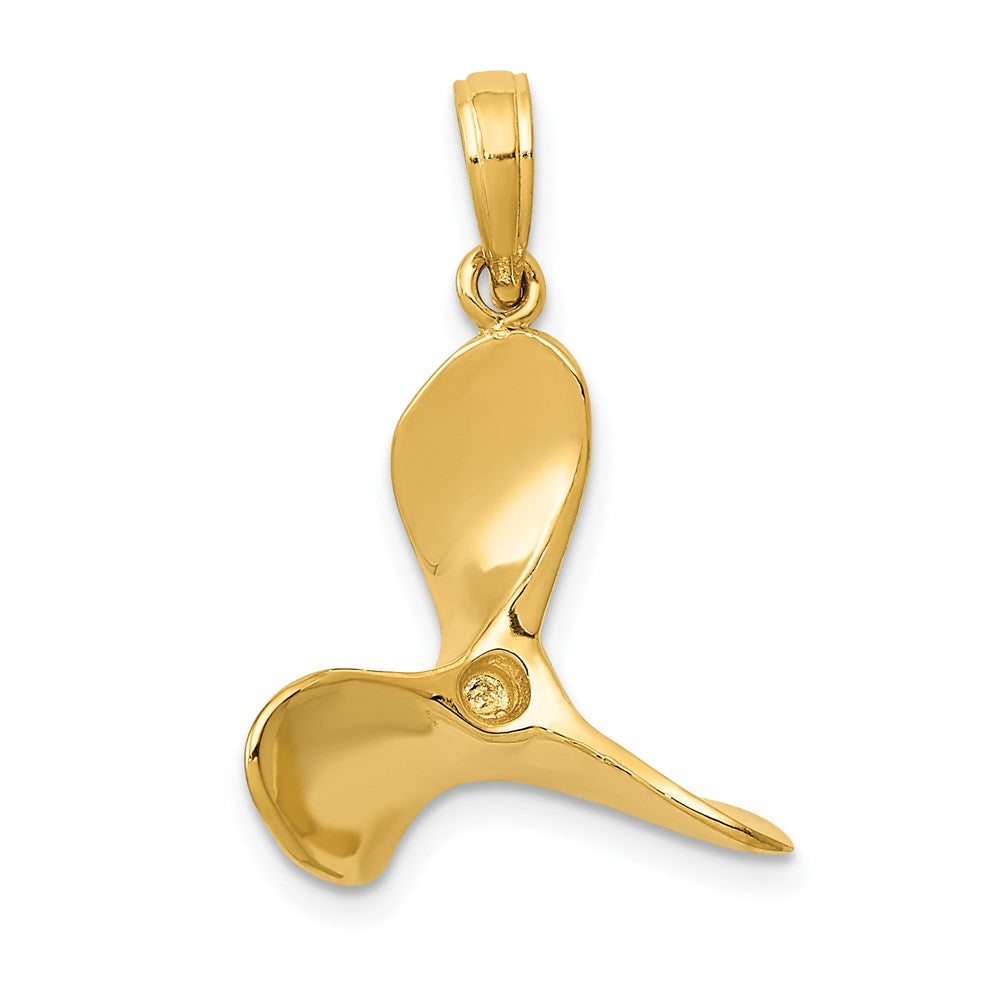 14K Polished 3-D Propeller Pendant - 2