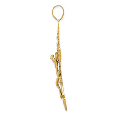 14k INRI Fleur De Lis Crucifix Pendant - 2