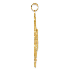 14k INRI Fleur De Lis Crucifix Pendant - 3