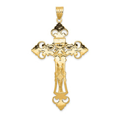 14k INRI Fleur De Lis Crucifix Pendant - 3