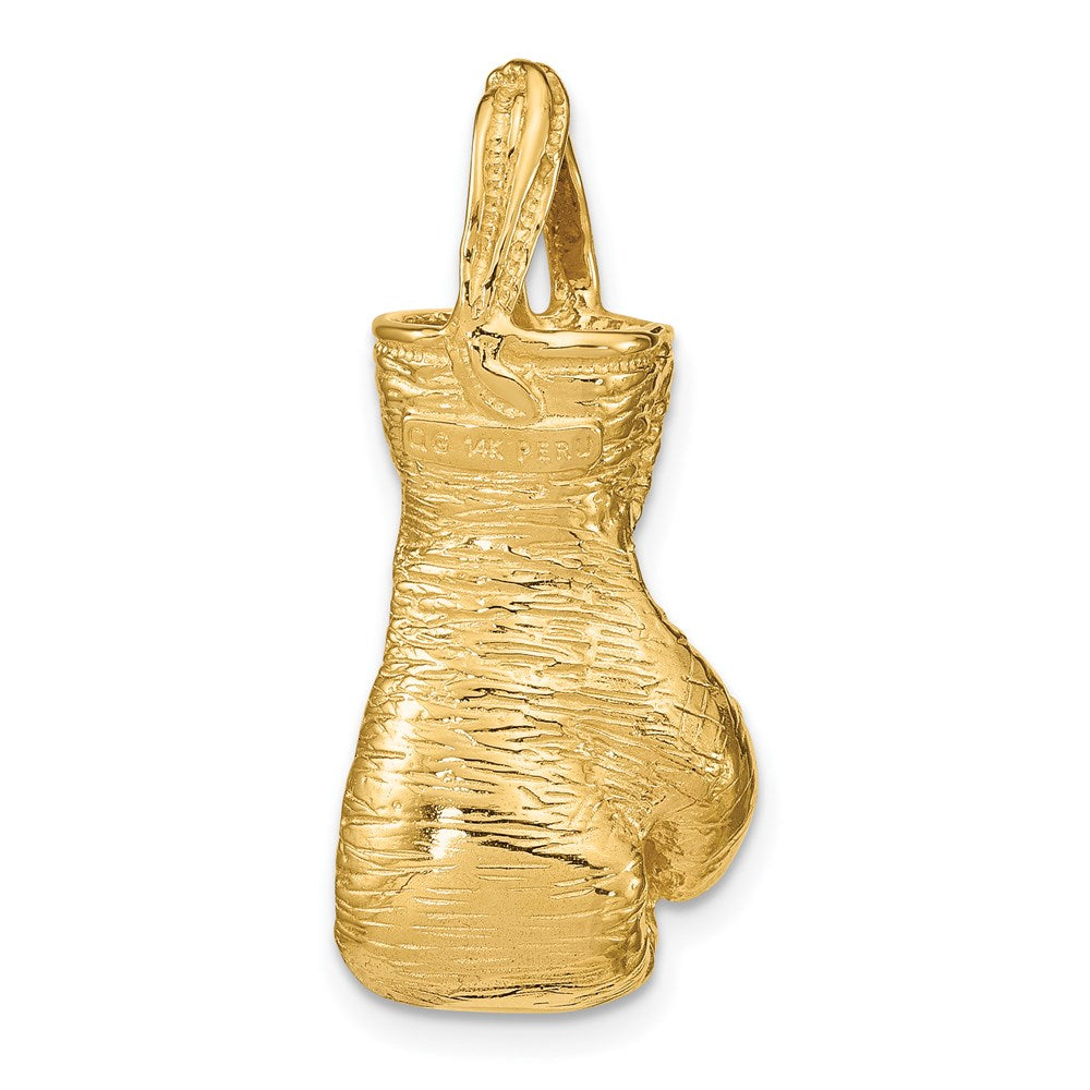 14K Hollow Polished 3-D Boxing Glove Pendant