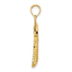 14k Polished Open-Backed Soccer Cleat Shoe Charm