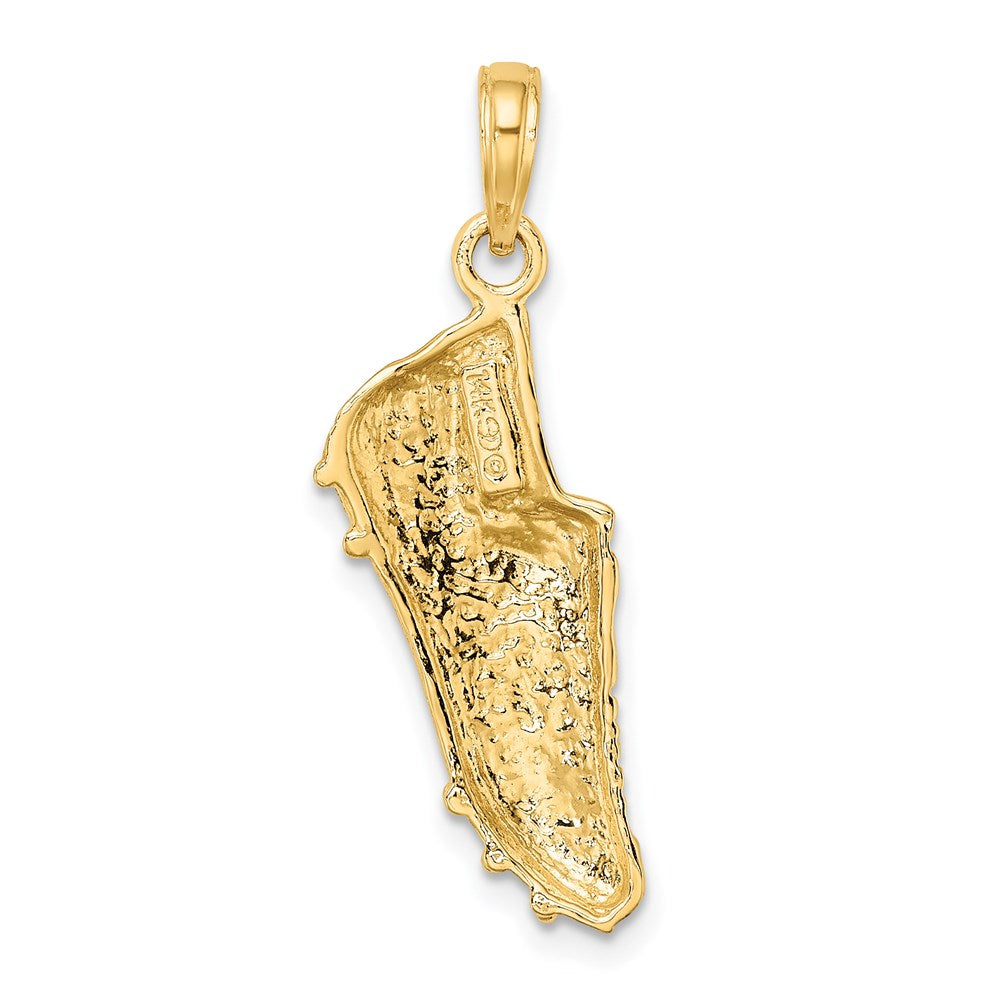 14k Polished Open-Backed Soccer Cleat Shoe Charm