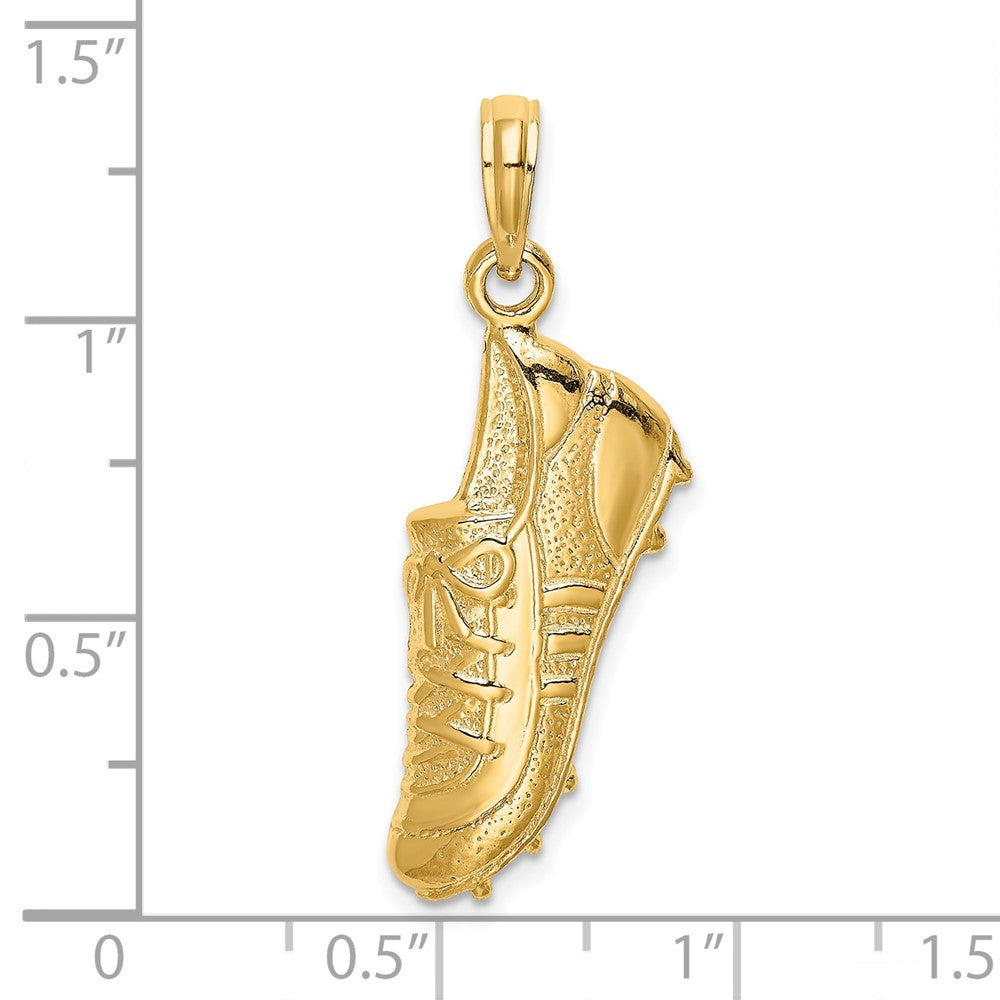 14k Polished Open-Backed Soccer Cleat Shoe Charm