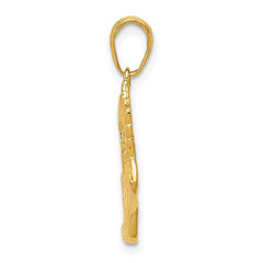 14k Polished Running Shoe Pendant - 2