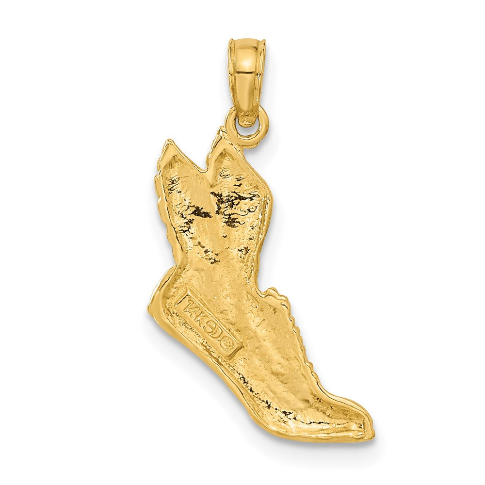 14k Polished Running Shoe Pendant - 2