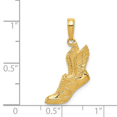14k Polished Running Shoe Pendant - 2