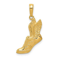 14k Polished Running Shoe Pendant - 2