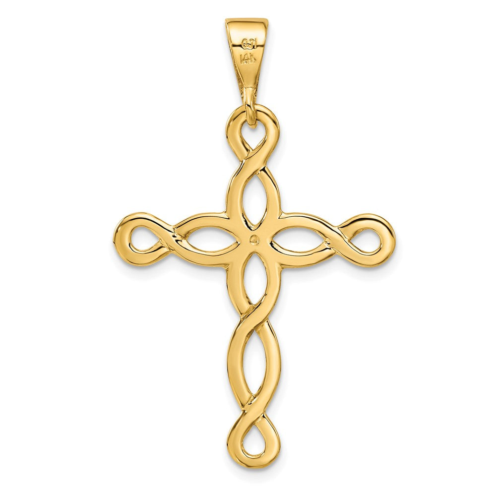 14k Polished Cross Pendant - 2