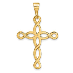 14k Polished Cross Pendant - 2