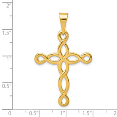 14k Polished Cross Pendant - 2