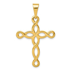 14k Polished Cross Pendant - 2