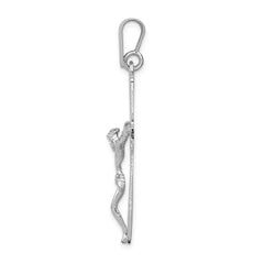 14k White Gold Crucifix Pendant