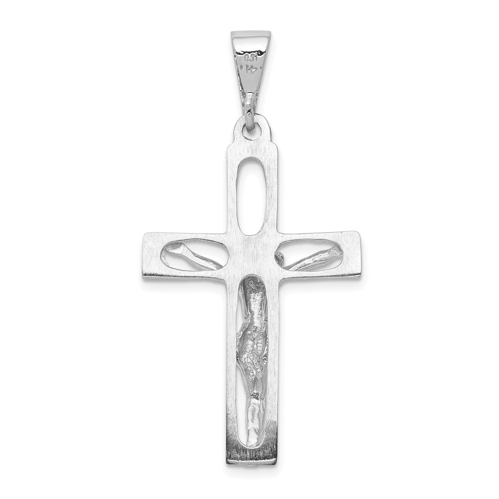 14k White Gold Crucifix Pendant