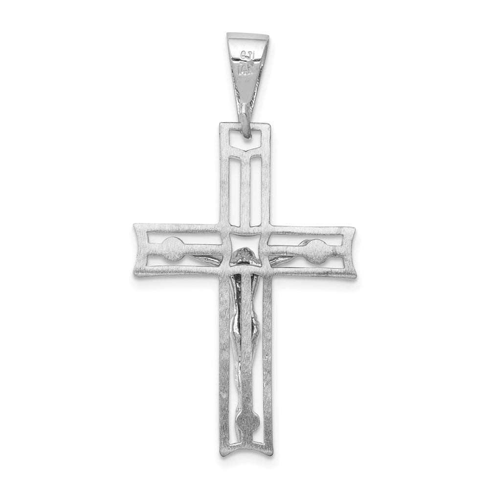 14k White Gold Crucifix Pendant