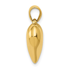14K Polished 3-D Puffed Heart Pendant - 6