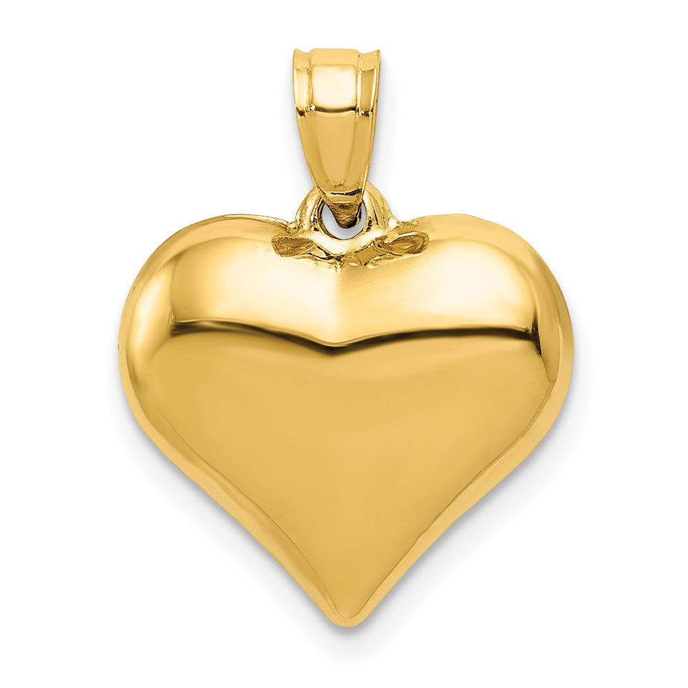 14K Polished 3-D Puffed Heart Pendant - 6