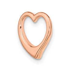 14K Rose Polished Heart Chain Slide