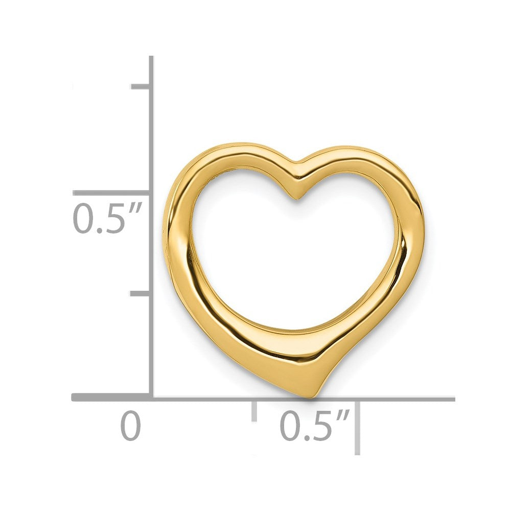14K Polished Heart Chain Slide - 2
