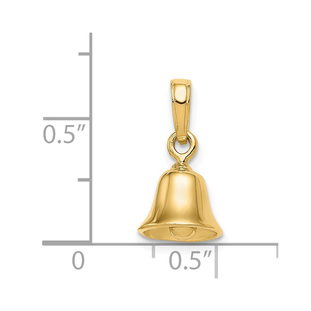 14k 3-D Moveable Bell Pendant