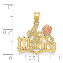 14k Yellow and Rose Gold #1 MADRE Pendant