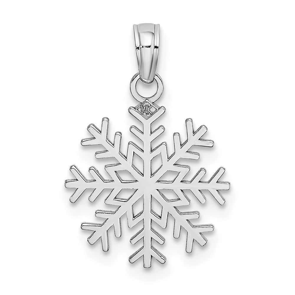 14k White Gold Snowflake Pendant