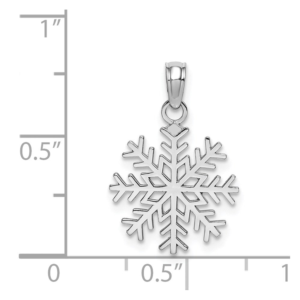 14k White Gold Snowflake Pendant