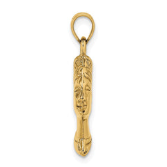 14k 3-D Nefertiti Pendant - 2