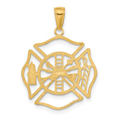 14k Fireman Shield Pendant