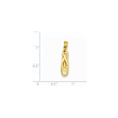 14k 3-D Ballet Slipper Pendant - 2